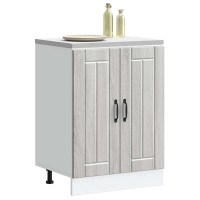 Produktbild för Basskåp med diskbänk Lucca grå sonoma konstruerat trä