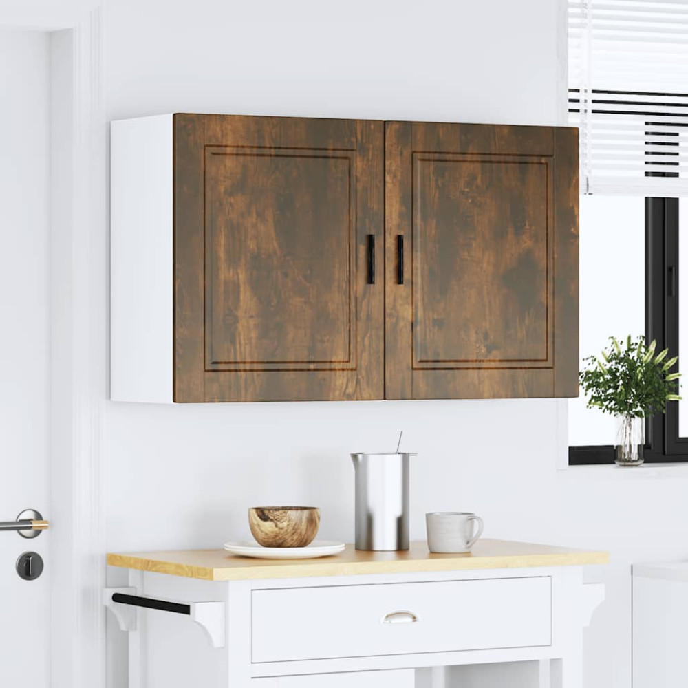 Produktbild för Väggskåp för kök 2 delar Porto rökfärgad ek konstruerat trä