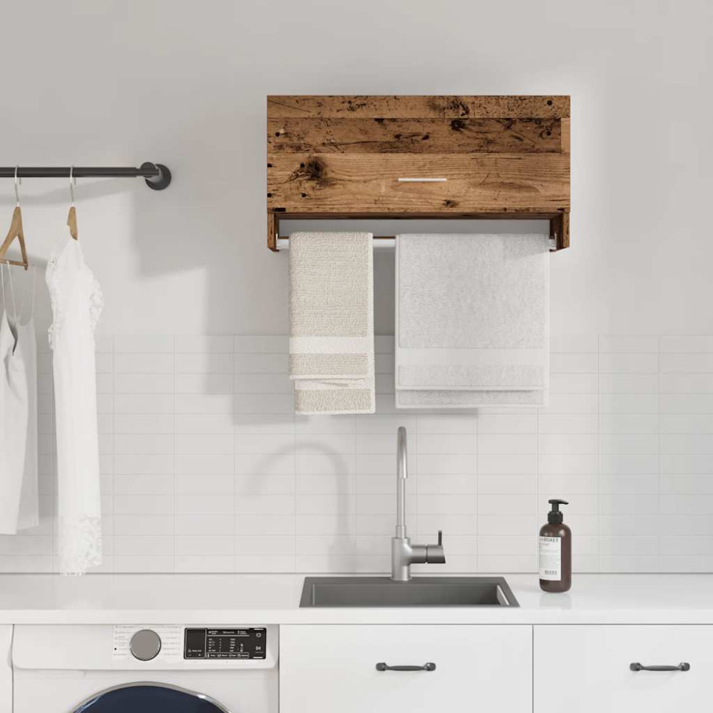 Produktbild för Garderob åldrat trä 70x32,5x35 cm konstruerat trä