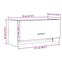 Produktbild för Garderob ek 70x32,5x35 cm konstruerat trä