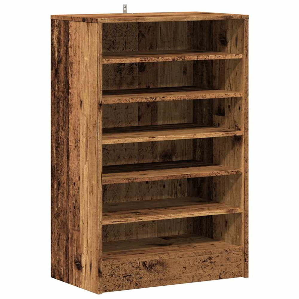 Produktbild för Skoskåp åldrat trä 60x35x92 cm konstruerat trä