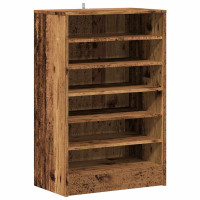 Produktbild för Skoskåp åldrat trä 60x35x92 cm konstruerat trä