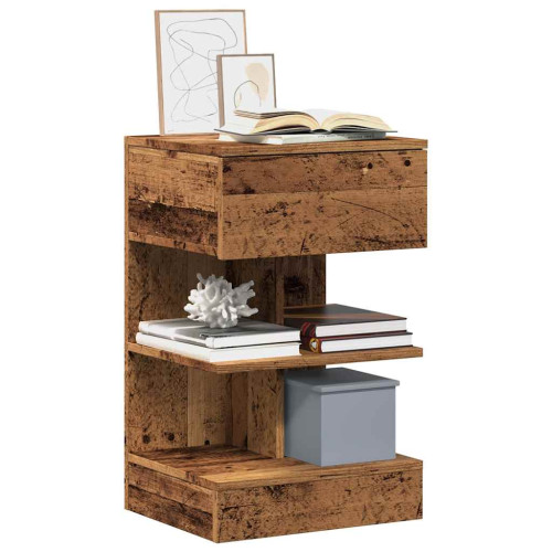 vidaXL Sängbord 2 st åldrat trä 40x35x65 cm konstruerat trä - Nattduksbord