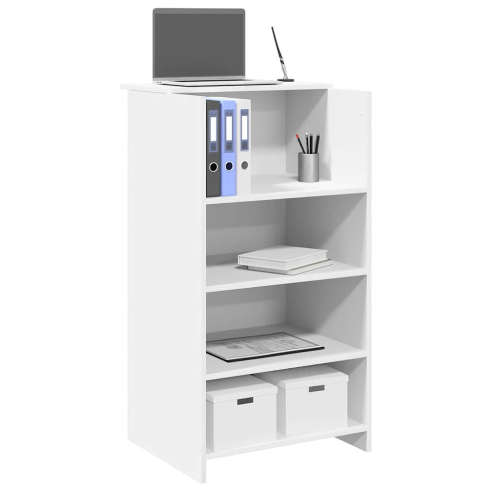 Produktbild för Receptionsdisk vit 55x50x103,5 cm konstruerat trä