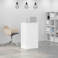 Produktbild för Receptionsdisk vit 55x50x103,5 cm konstruerat trä