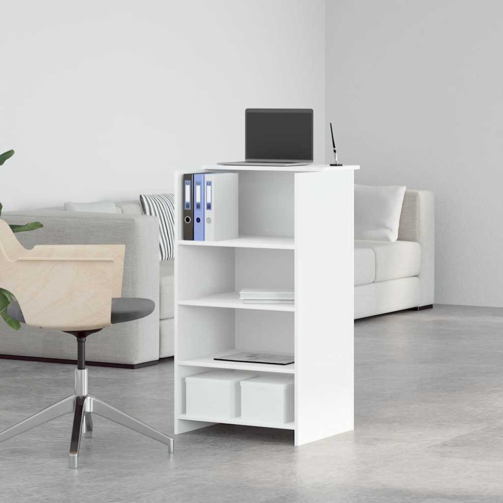 Produktbild för Receptionsdisk vit 55x50x103,5 cm konstruerat trä