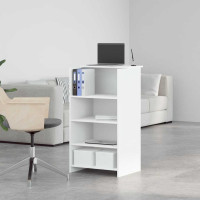 Produktbild för Receptionsdisk vit 55x50x103,5 cm konstruerat trä