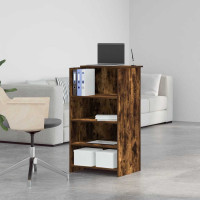 Produktbild för Receptionsdisk rökfärgad ek 55x50x103,5 cm konstruerat trä