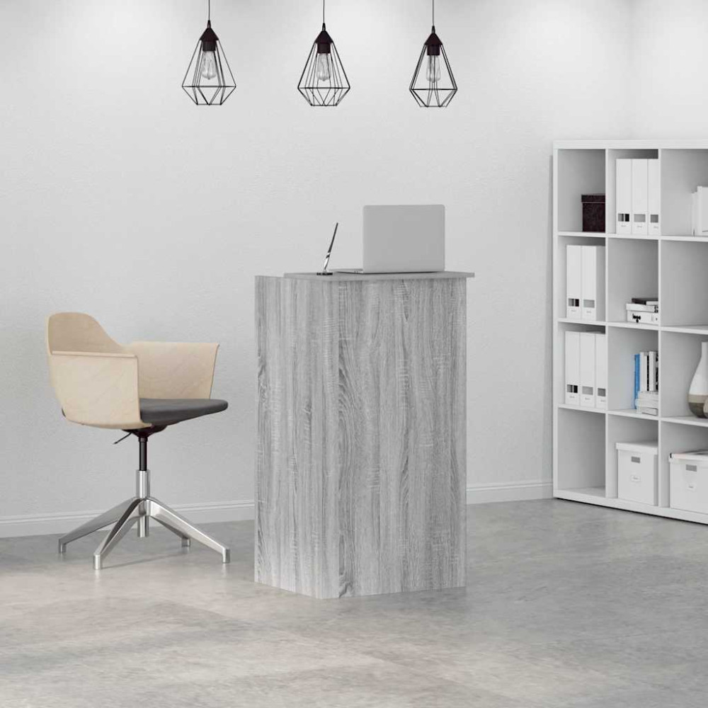 Produktbild för Receptionsdisk grå sonoma 55x50x103,5 cm konstruerat trä