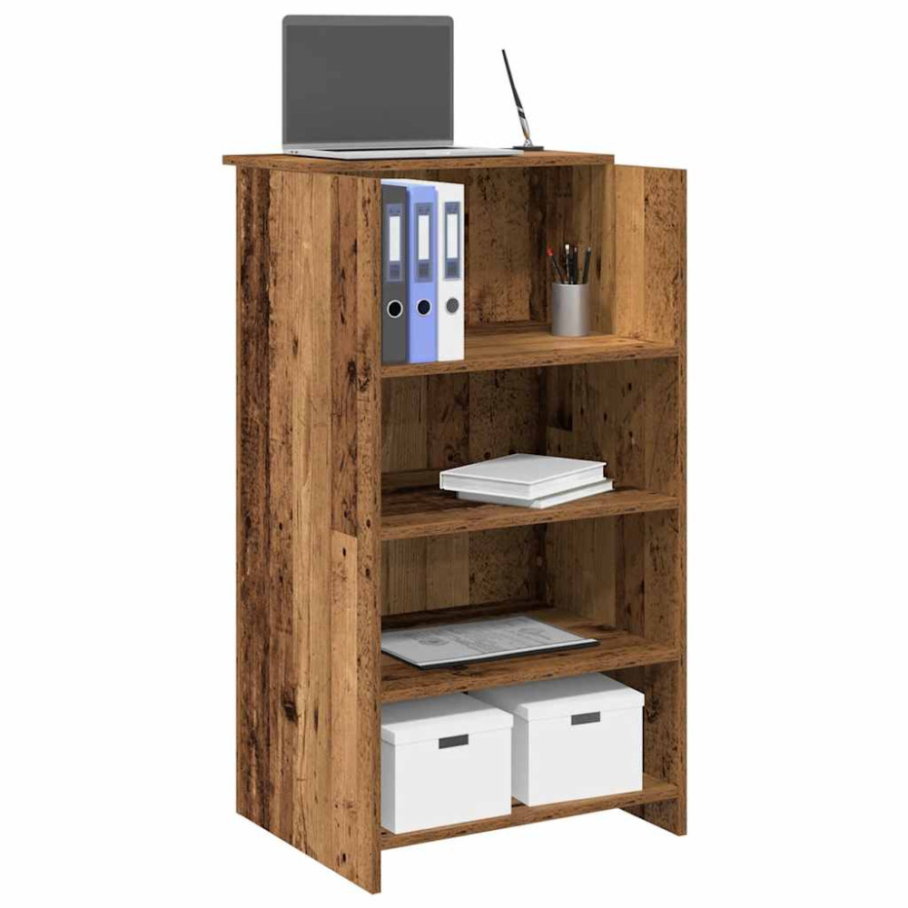 Produktbild för Receptionsdisk åldrat trä 55x50x103,5 cm konstruerat trä