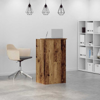 Produktbild för Receptionsdisk åldrat trä 55x50x103,5 cm konstruerat trä