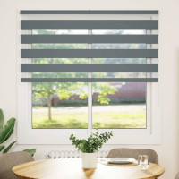 Produktbild för Rullgardin zebra mörkgrå 150x150 cm tyg bredd 145,9cm polyester