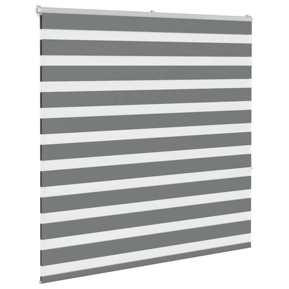 Produktbild för Rullgardin zebra mörkgrå 150x150 cm tyg bredd 145,9cm polyester