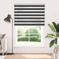 Produktbild för Rullgardin zebra svart 165x200 cm tyg bredd 160,9 cm polyester
