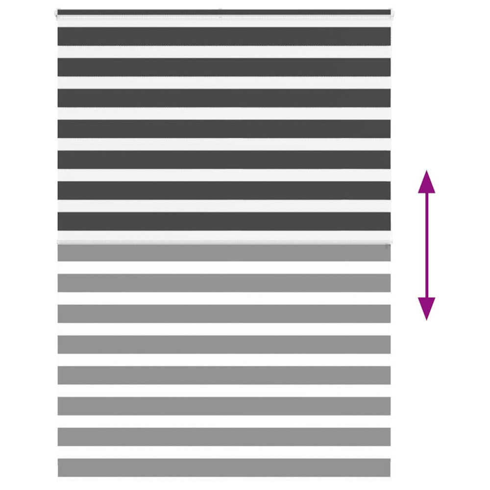 Produktbild för Rullgardin zebra svart 165x200 cm tyg bredd 160,9 cm polyester