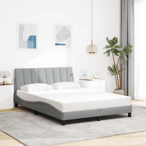 vidaXL Bed Frame without Mattress "Hanko" Light Grey 140x200 cm Fabric - Sängar & Sängramar