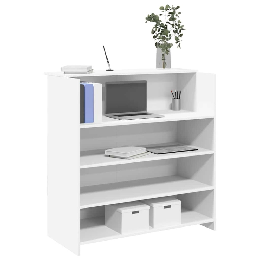 Produktbild för Receptionsdisk vit 100x50x103,5 cm konstruerat trä