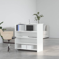 Produktbild för Receptionsdisk vit 100x50x103,5 cm konstruerat trä