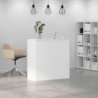 Produktbild för Receptionsdisk vit 100x50x103,5 cm konstruerat trä