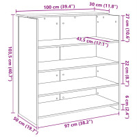 Produktbild för Receptionsdisk vit 100x50x103,5 cm konstruerat trä