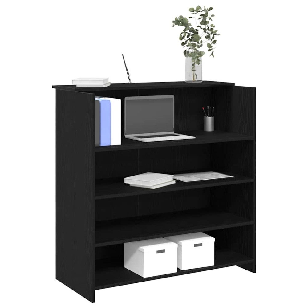 Produktbild för Receptionsdisk svart ek 100x50x103,5 cm konstruerat trä