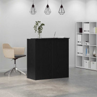 Produktbild för Receptionsdisk svart ek 100x50x103,5 cm konstruerat trä
