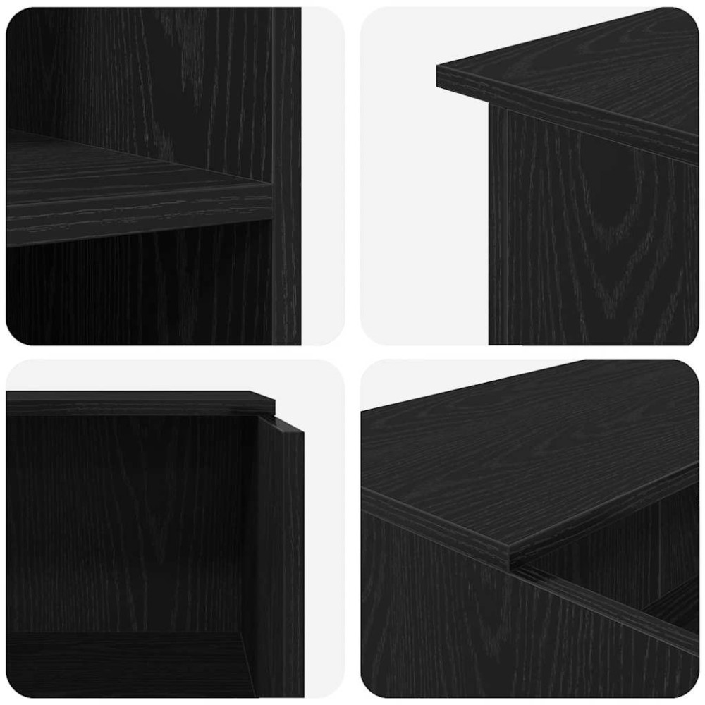 Produktbild för Receptionsdisk svart ek 100x50x103,5 cm konstruerat trä