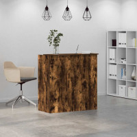 Produktbild för Receptionsdisk rökfärgad ek 100x50x103,5 cm konstruerat trä