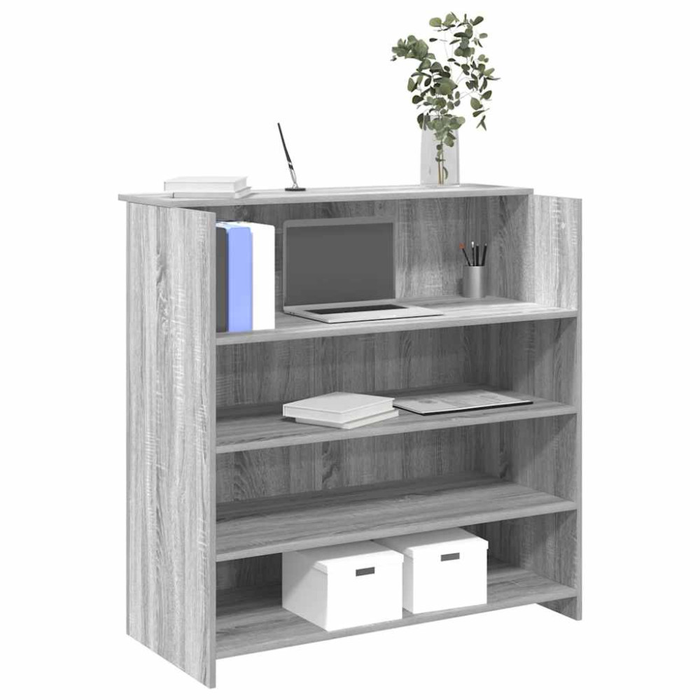 Produktbild för Receptionsdisk grå sonoma 100x50x103,5 cm konstruerat trä