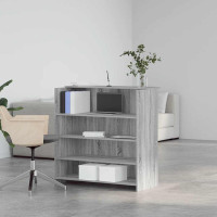 Produktbild för Receptionsdisk grå sonoma 100x50x103,5 cm konstruerat trä
