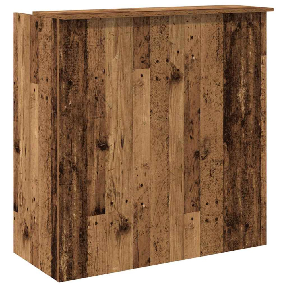 Produktbild för Receptionsdisk åldrat trä 100x50x103,5 cm konstruerat trä