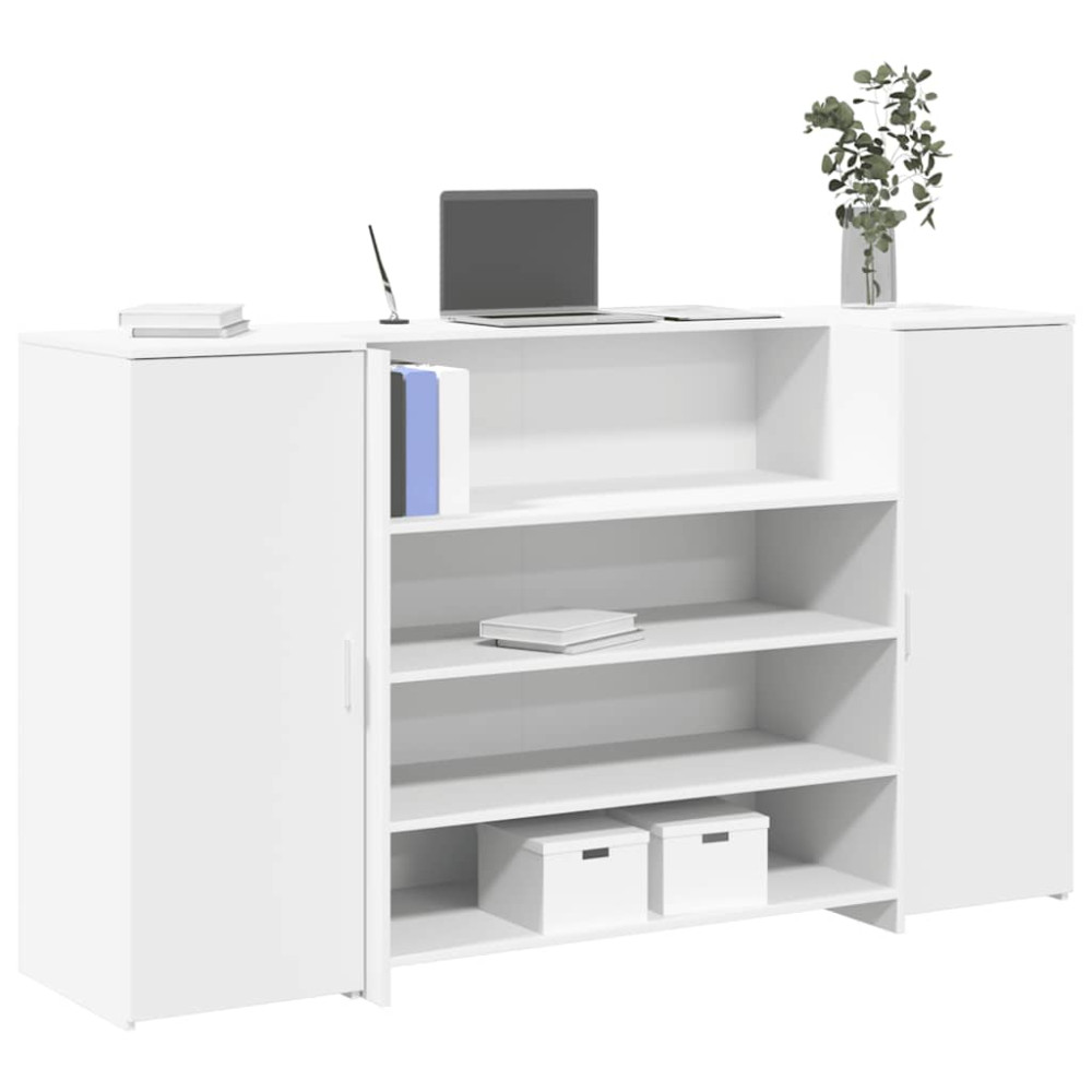 Produktbild för Receptionsdisk vit 180x50x103,5 cm konstruerat trä