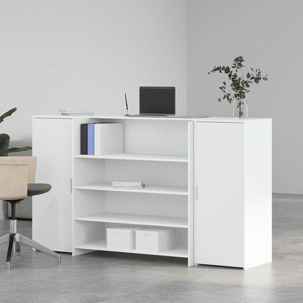 Produktbild för Receptionsdisk vit 180x50x103,5 cm konstruerat trä