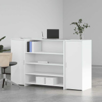 Produktbild för Receptionsdisk vit 180x50x103,5 cm konstruerat trä