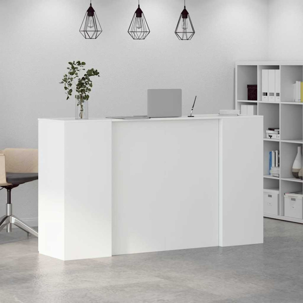 Produktbild för Receptionsdisk vit 180x50x103,5 cm konstruerat trä