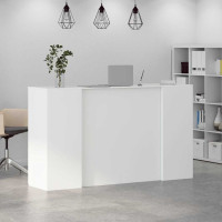Produktbild för Receptionsdisk vit 180x50x103,5 cm konstruerat trä