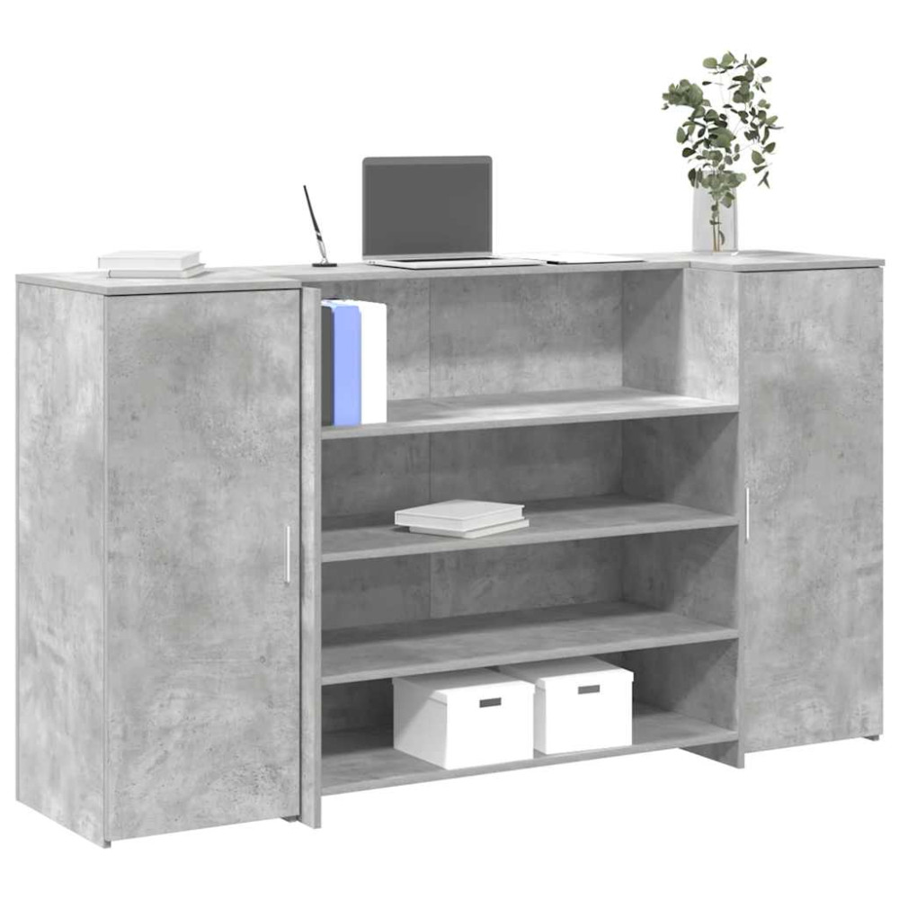 Produktbild för Receptionsdisk betonggrå 180x50x103,5 cm konstruerat trä
