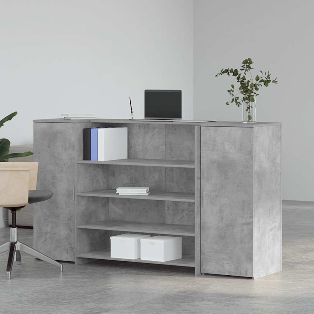 Produktbild för Receptionsdisk betonggrå 180x50x103,5 cm konstruerat trä