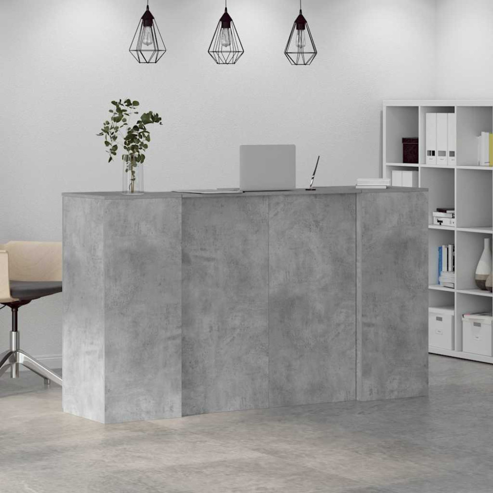 Produktbild för Receptionsdisk betonggrå 180x50x103,5 cm konstruerat trä