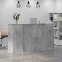 Produktbild för Receptionsdisk betonggrå 180x50x103,5 cm konstruerat trä