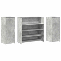 Produktbild för Receptionsdisk betonggrå 180x50x103,5 cm konstruerat trä