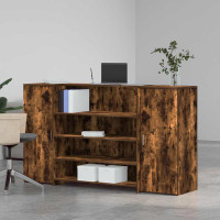 Produktbild för Receptionsdisk rökfärgad ek 180x50x103,5 cm konstruerat trä