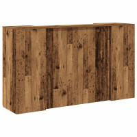 Produktbild för Receptionsdisk åldrat trä 180x50x103,5 cm konstruerat trä