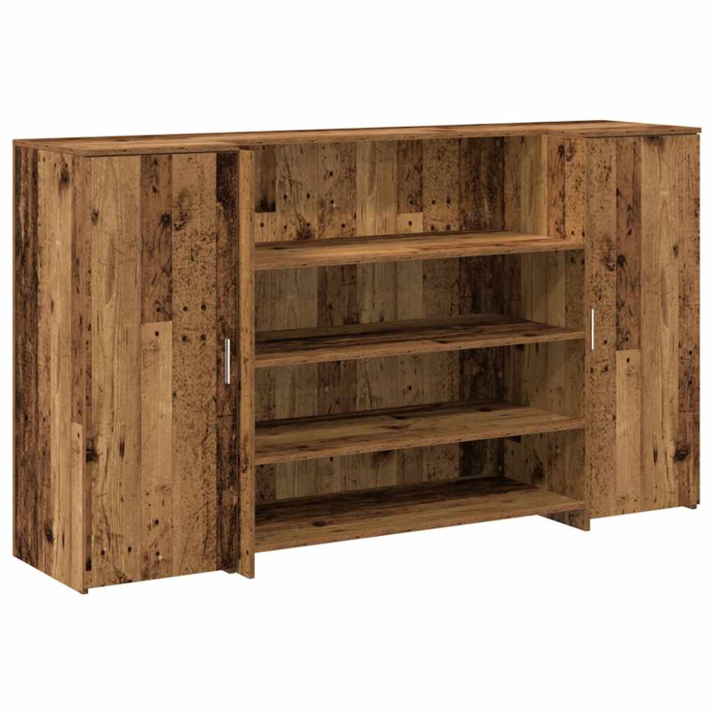 Produktbild för Receptionsdisk åldrat trä 180x50x103,5 cm konstruerat trä