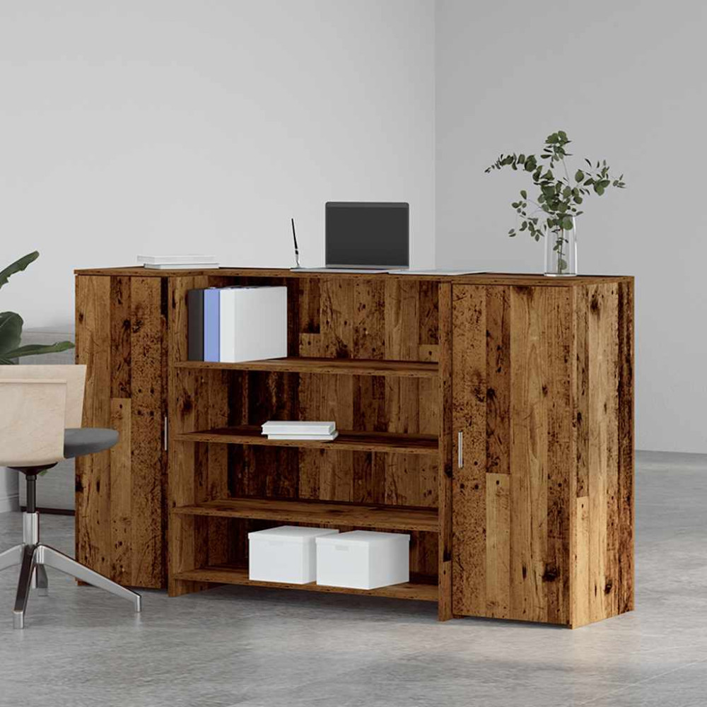 Produktbild för Receptionsdisk åldrat trä 180x50x103,5 cm konstruerat trä
