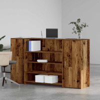 Produktbild för Receptionsdisk åldrat trä 180x50x103,5 cm konstruerat trä
