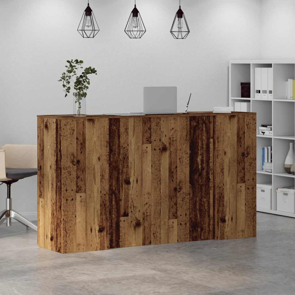 Produktbild för Receptionsdisk åldrat trä 180x50x103,5 cm konstruerat trä