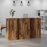 Produktbild för Receptionsdisk åldrat trä 180x50x103,5 cm konstruerat trä