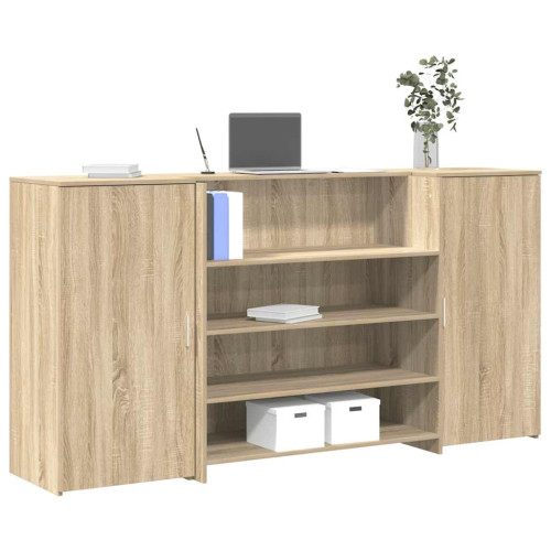 vidaXL Receptionsdisk sonoma-ek 200x50x103,5 cm konstruerat trä