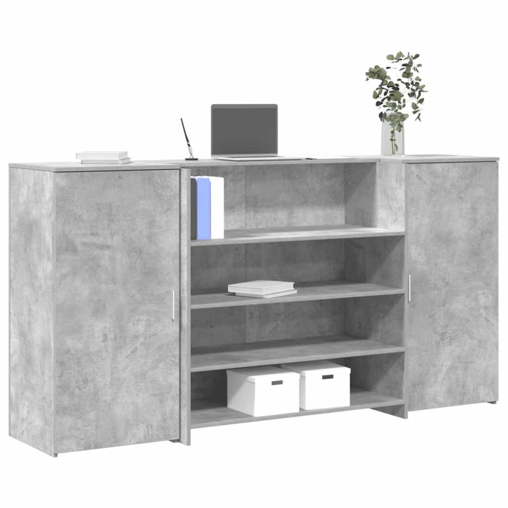 Produktbild för Receptionsdisk betonggrå 200x50x103,5 cm konstruerat trä